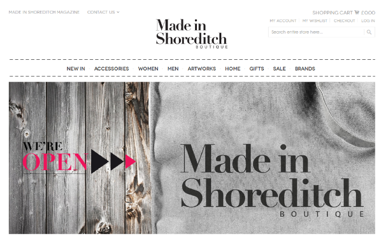 Made in shoreditch website